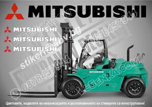 Mitsubishi мотокар стикери
